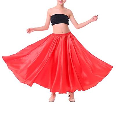 Aislor Girls Long Full Circle Dance Skirt Gypsy Latin Spanish Flamenco  Skirt Ballroom Belly Dance Performance Costume Red 9-10 Years - Yahoo  Shopping