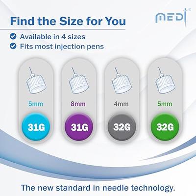 Medt - Fine Insulin Pen Needles (32G 4mm) - Diabetic Needles for