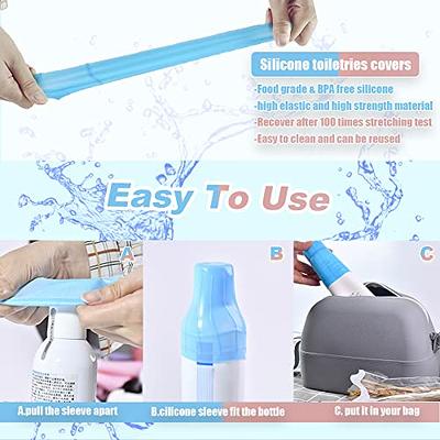 8Pcs Elastic Sleeves Toiletry covers for Leak Proofing, Silicone