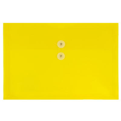 JAM Plastic Envelopes, 9.8x14.5, 12/Pack, Yellow, Button String