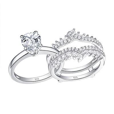  CEJUG 1.8Ct Cubic Zirconia Bridal Ring Set Engagement