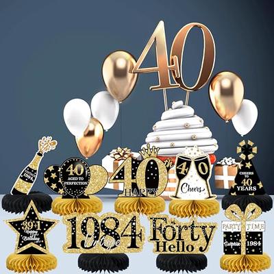 40th Birthday Decorations For Men Women, Black And Gold Party