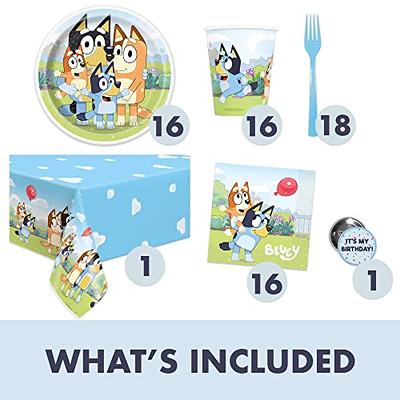 Bluey Birthday Party Supplies | Bluey Party Decorations | Bluey Party Supplies | Bluey Birthday Decorations | Bluey Plates | Bluey Napkins - Serves 16