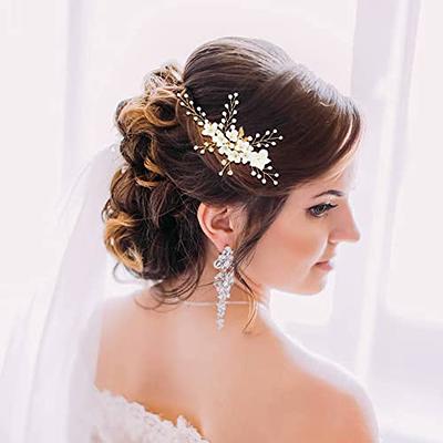 Faux Pearl Decor Bridal Veil With Hair Pin