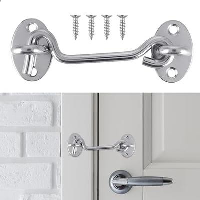 8 Pcs Cabin Hook Eye Latch,Sonku 2.5 inches and 4 inches Gate Door Swivel  Window Door Hook with Mounting Screws