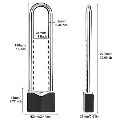 2 Pcs Long Shackle Padlock with Key Solid Brass Removable Adjustable Length  Shackle for Gates, Cabinets, Motorcycle, Bike Lock (Black,2.44 Inch Wide) -  Yahoo Shopping