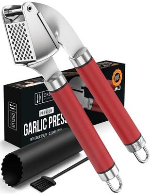  Garlic Press Stainless Steel, Rust Proof Garlic Mincer For  Extracts More Garlic Paste Per Clove- Professional Grade, Easy Clean,  Dishwasher Safe: Home & Kitchen