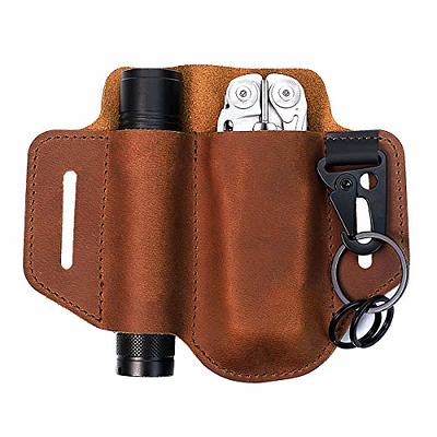 Gentlestache Multitool Leather Sheath for Belt, EDC Organizer, Multitool  Pouch,Leather EDC Sheath with Elastic Band Pen Holder, Flashlight Holder  and Keychain Clip, Practical Belt Pouch for EDC Gears - Yahoo Shopping