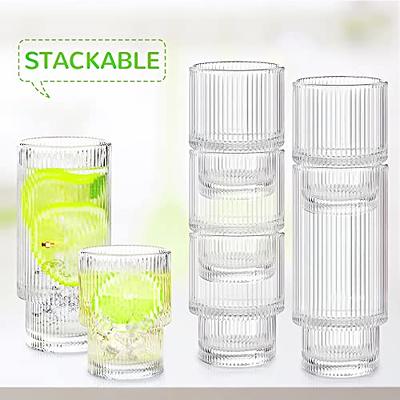 Highball Glasses,Clear Drinking Glass Tumbler Set Of 6, Vintage Tall  Beverage Water Tumblers For Soda, Juice, Iced Tea, Cocktails On Kitchen -  Yahoo Shopping