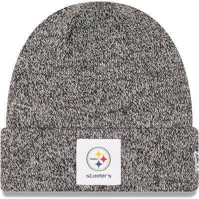 Pittsburgh Steelers New Era Youth Marl Cuffed Knit Hat with Pom - Black