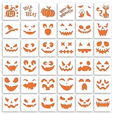 47 Pieces Face Stencils Kit, 17 Reusable Large Face Paint Stencils, 20  Small Paint Stencils, 10 Pieces Painting Brushes for Kids Face Painting,  Tattoo