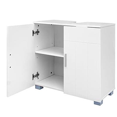 Kcelarec Under Sink Storage Cabinet with 2 Doors and Shelf, Pedestal Sink  Bathroom Vanity Cabinet, Space Saver Organizer, White - Yahoo Shopping