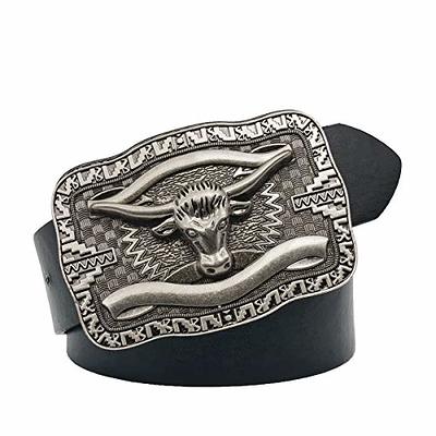 YOQUCOL QUKE American Western Cowboy Texas Retro Celtic Cross Horse  Horseman Religious Belt Buckle for Men