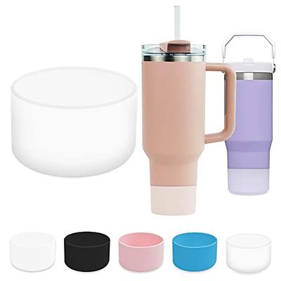 2Pcs Protective Silicone Boot For Stanle y Quencher Tumbler 30 oz 40 oz &  IceFlow 20oz 30oz & Wide Mouth Water Bottle 12-24oz - Cup Bottom Sleeve -  Stanle y Cup Accessories, Clear 
