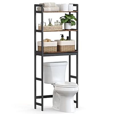 VASAGLE 3-Tier over the toilet storage Bathroom Storage Shelf Organizer  Rustic Brown and Black