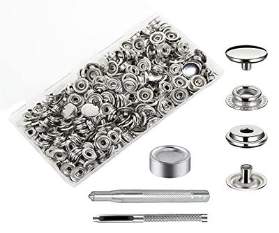 200 Pieces Stainless Steel Snap Fastener Kit, BetterJonny 15mm Heavy Duty  Snap Button Press Stud Cap with Pliers and 3 Setting Tools for Marine Boat