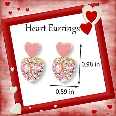 Valentines Heart Earrings Valentines Earrings for Women CZ Heart Stud  Earrings for Girls Valentines Day Gifts for Girlfriend - Yahoo Shopping