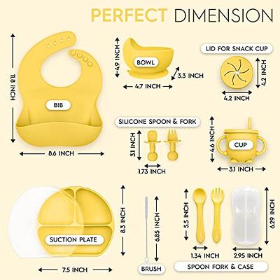 CSFICTS Baby Led Weaning Supplies Baby Feeding Set - Silicone Suction  Bowls, Divided Plates, Straw Sippy Cup