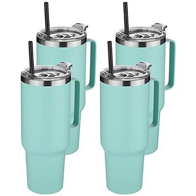 Green Canteen 40 oz. Double Wall Stainless Steel Teal/White Tumbler with Handle (2-Pack)