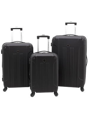 Wrangler 4 Piece Rolling Hardside Luggage Set, Sharkskin