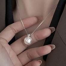 IDOKAWA Pearl Pendant Necklace For Women 925 Sterling Silver