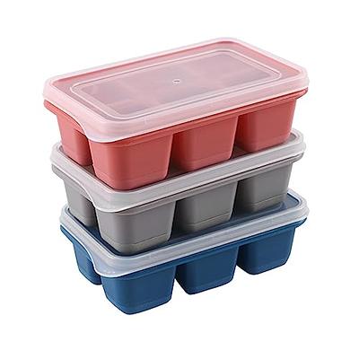 Ice Cube Trays with Lids 3 Pack,Silicone Ice Trays for Freezer