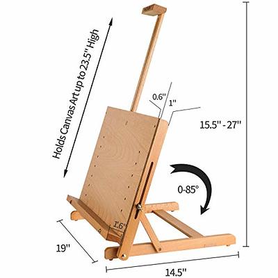 MEEDEN Large Drawing Board Easel, Solid Beech Wooden Tabletop H