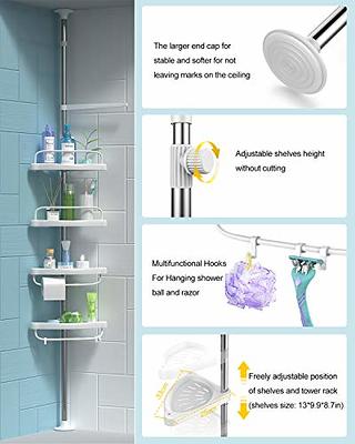 PurTidy Shower Caddy, Shower Shelves, Adhesive Shower Organizer No  Drilling, Large Capacity, Rustproof Stainless Steel Bathroom Shower  Organizer