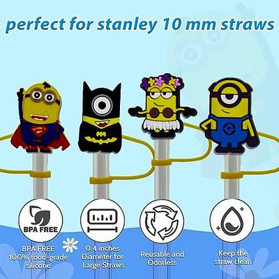 Reusable Cute Silicone Straw Tips Lids Protectors for 0.4 in/10mm,Cartoon  Stitch Straw Covers Cap Toppers Compatible with Stanley 30&40 oz Tumbler