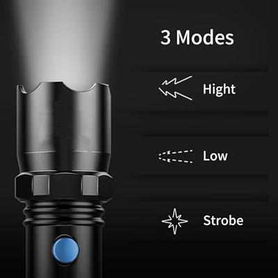 YIDUOZHH Flashlights High Lumens Rechargeable,100000 Lumen Brightest Led  Flashlight,Super Bright Flash Lights Battery Powered Powerful Handheld