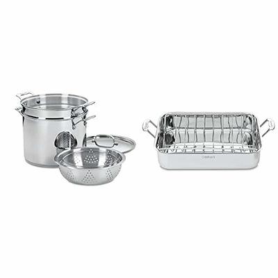 Cuisinart 7117-16UR Chef's Classic 16-Inch Rectangular Roaster with Rack,  Stainless Steel