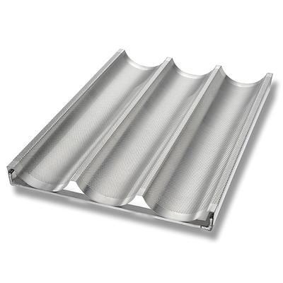 Chicago Metallic 42445 Glazed Aluminized Steel 24 Mold 2.82 oz. Clustered  ePAN Hamburger Bun / Muffin Top / Cookie Pan - 17 11/16 x 25 11/16