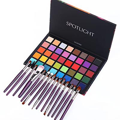 UCANBE Spotlight Eyeshadow Palette + 15 PCS Eye Brushes Makeup Set,  Professional 40 Color Matte Shimmer Glitter Eye Shadow Pallet Highly  Pigmented Waterproof Long Lasting Make up Pallete - Yahoo Shopping