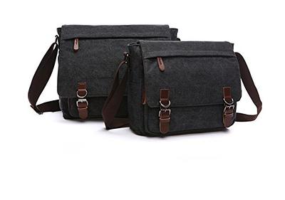 Sunsomen Mens Bag Canvas Shoulder Bag Small Messenger Crossbody Bag Work Bag Vintage Multi-function