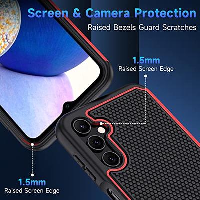Rancase for Galaxy A14 5G Case,[2 Tempered Glass Screen Protector + 2  Camera Lens Protector ] Three Layer Heavy Duty Shockproof Hard Plastic+Soft