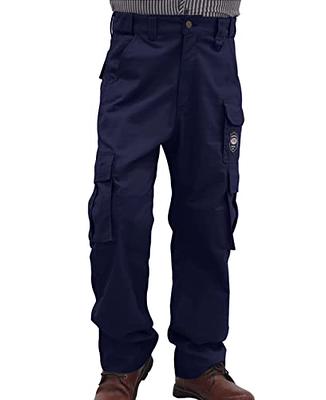 BOCOMAL FR Pants for Men Cargo Pockets Flame Resistant/Fire Retardant Elastic Waist Water & Oil Repellent Finish