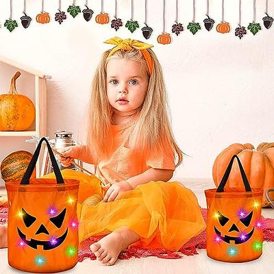 Halloween Glowing Pumpkin Bag LED Light Candy Bags Bucket Multi Purpose For  Kids