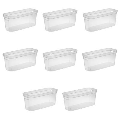 mDesign Storage Bins Clear - Clear Ligne Front-Dip Small Storage Bin - Set  of Four - Yahoo Shopping