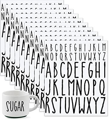 10 Sheets Capital Letter Stickers, 1/2 inch Vinyl Alphabet