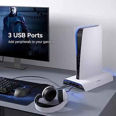 DINOSTRIKE PS5 Slim Cooling Station with RGB Light Dual Fast PS5 Controller  Charging for Playstation 5 Slim Digital Disc Edition, PS5 Stand Vertical