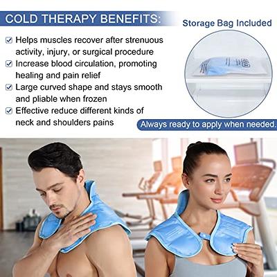 REVIX Large Ice Pack for Shoulder and Back Injuries Reusable, Full Back Ice Pack Wrap Pain Relief Blue