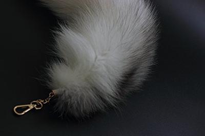  Fosrion Supper Huge and Fluffy Real Fox Tail Fur Halloween  Cosplay Toy Handbag Charm Accessory Key Chain Ring Hook Tassels Blue :  Clothing, Shoes & Jewelry