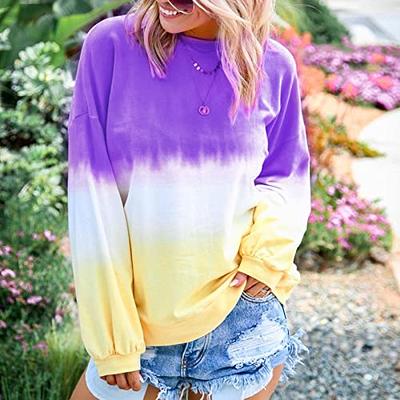 Sweatshirt for Women Casual Long Sleeve Color Blocking Printed Shirts  Trendy Casual Plus Size Loose Oversized Tshirts Dressy Womens Fall Fashion  Clothes 2023 Workout Tops Cute（E-Purple，5X-Large) - Yahoo Shopping
