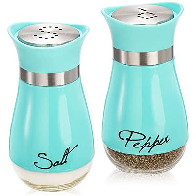 Home EC Premium Stainless Steel Sea Salt and Pepper Grinder Set of 2 -  Adjustable Ceramic - Tall Glass Salt and Pepper Shakers - Pepper Mill &  Salt