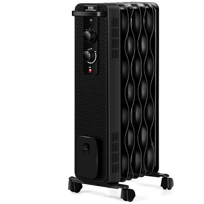 Costway 1500W Oil Filled Radiator Heater Electric Space Heater w/  Humidifier Black 