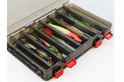 Milepetus 10 Compartments Double-Sided Fishing Lure Hook Tackle Box Visible  Hard Plastic Clear Fishing Lure Bait Squid Jig Minnows Hooks Accessory  Storage Case Container (Brown-14 Slots) - Yahoo Shopping