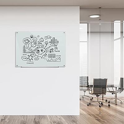 Basics Glass Board, Non-Magnetic Dry Erase White Board, Frameless,  Infinity, 6 x 4 Foot