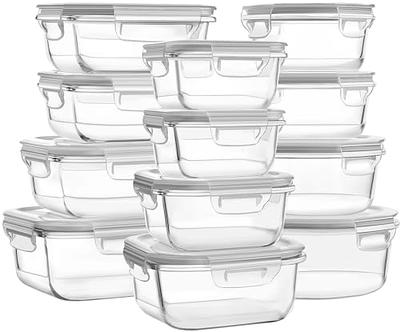 UMEIED 10 PACK Glass Food Storage Containers with Lids, Glass Airtight Meal  Prep Container Set for Lunch, On the Go, Leftover, Kitchen Pantry