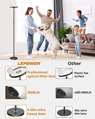 Gergo Floor Lamp, Remote Control with 4 Color Temperatures, LED Torchiere Floor Lamp with Adjustable Reading Lamp for Bedroom