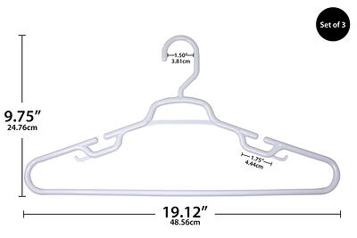 Mainstays Clothing Hangers, 50 Pack, White, Durable Plastic 